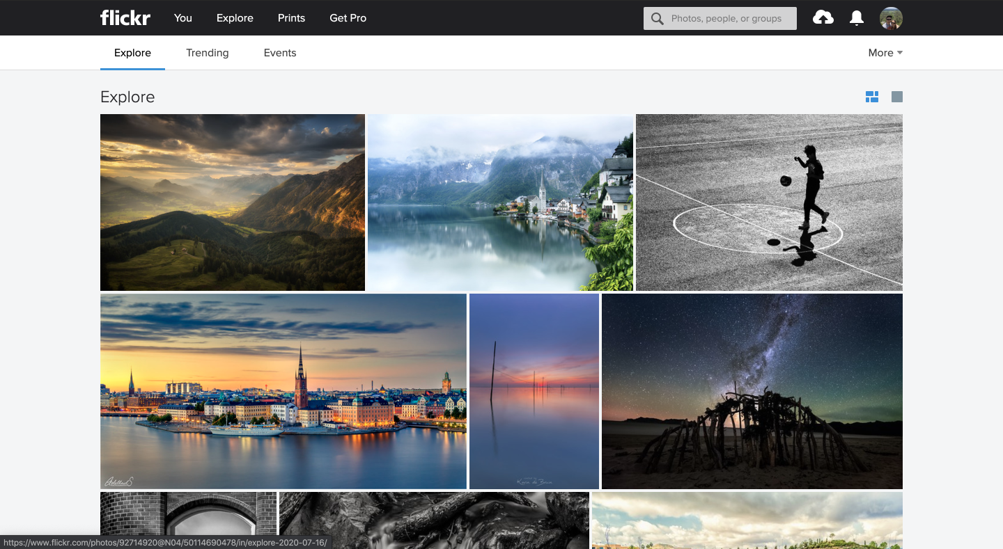 Flickr Dashboard screenshot