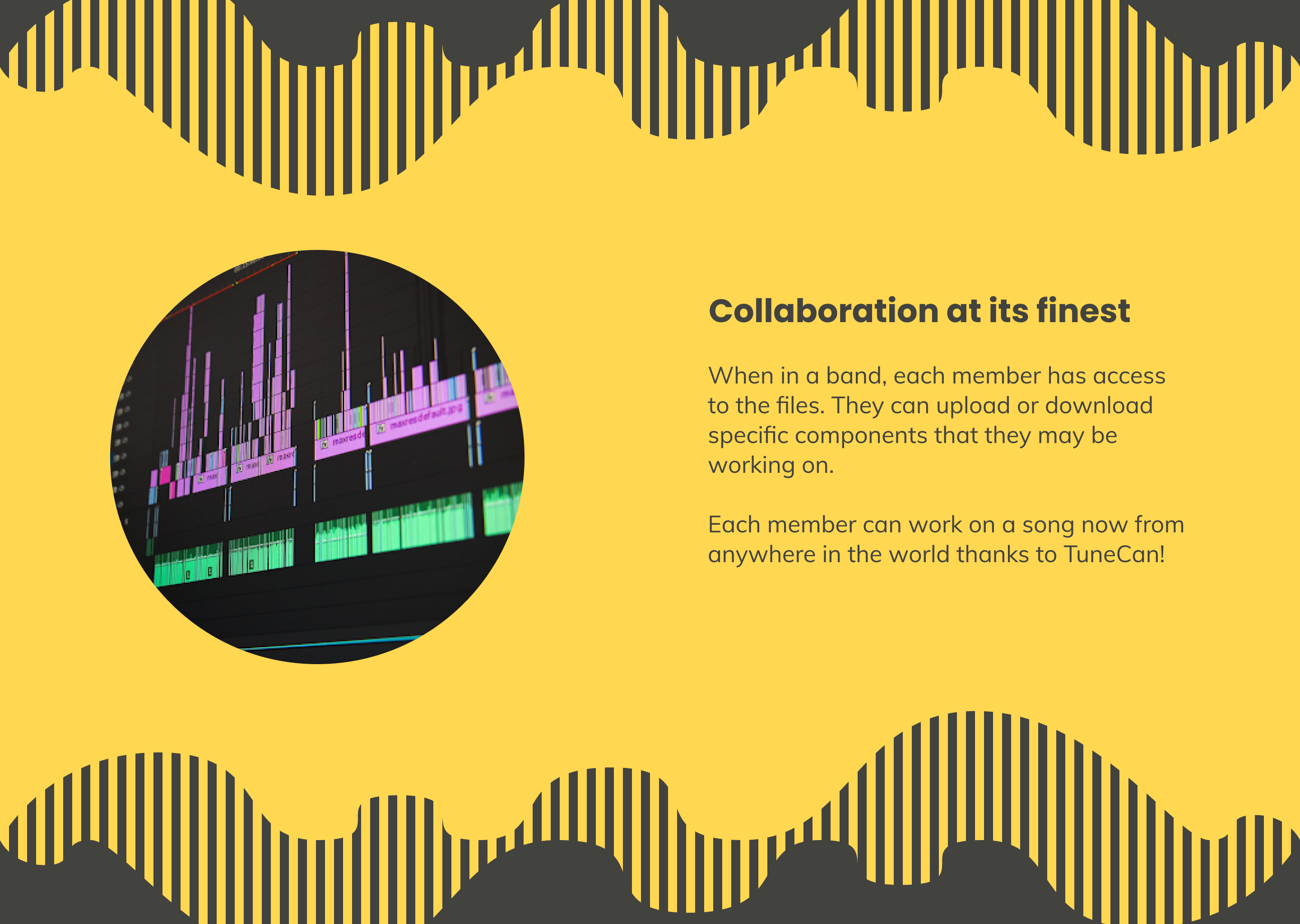 How it Works Screen describing how TuneCan promotes collaboration