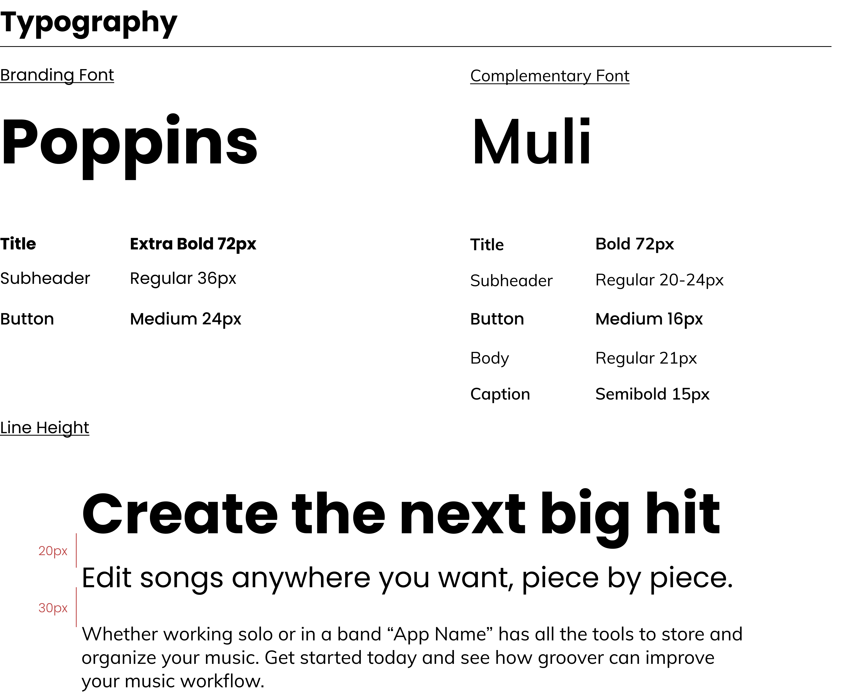 Typography image showcasing the branding and complimentary fonts being used.